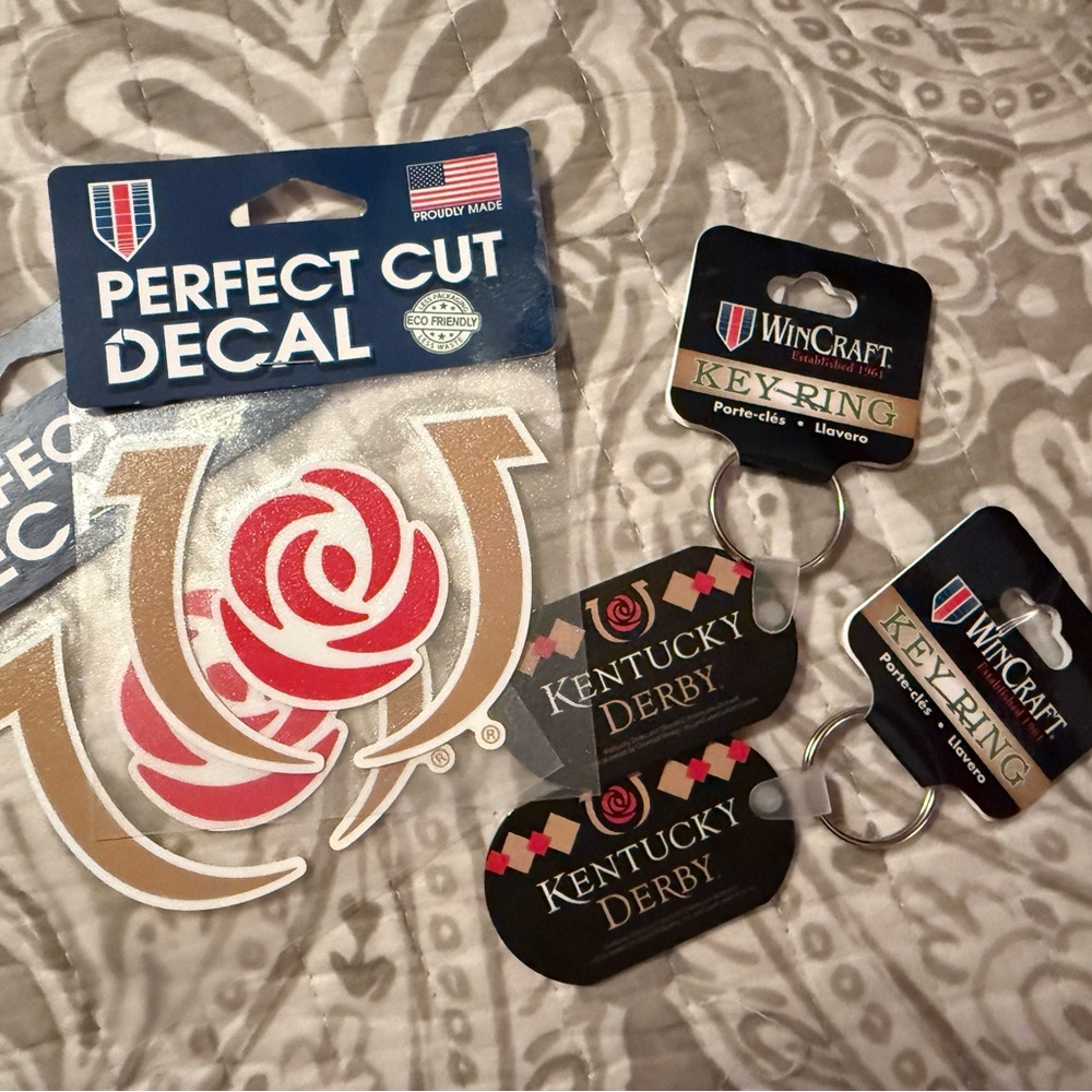 Kentucky Derby Key Rings and Decal Set